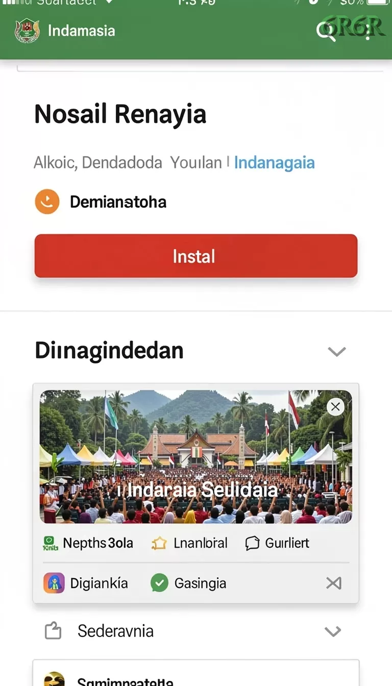 Cuplikan layar SINGA33 — menu navigasi